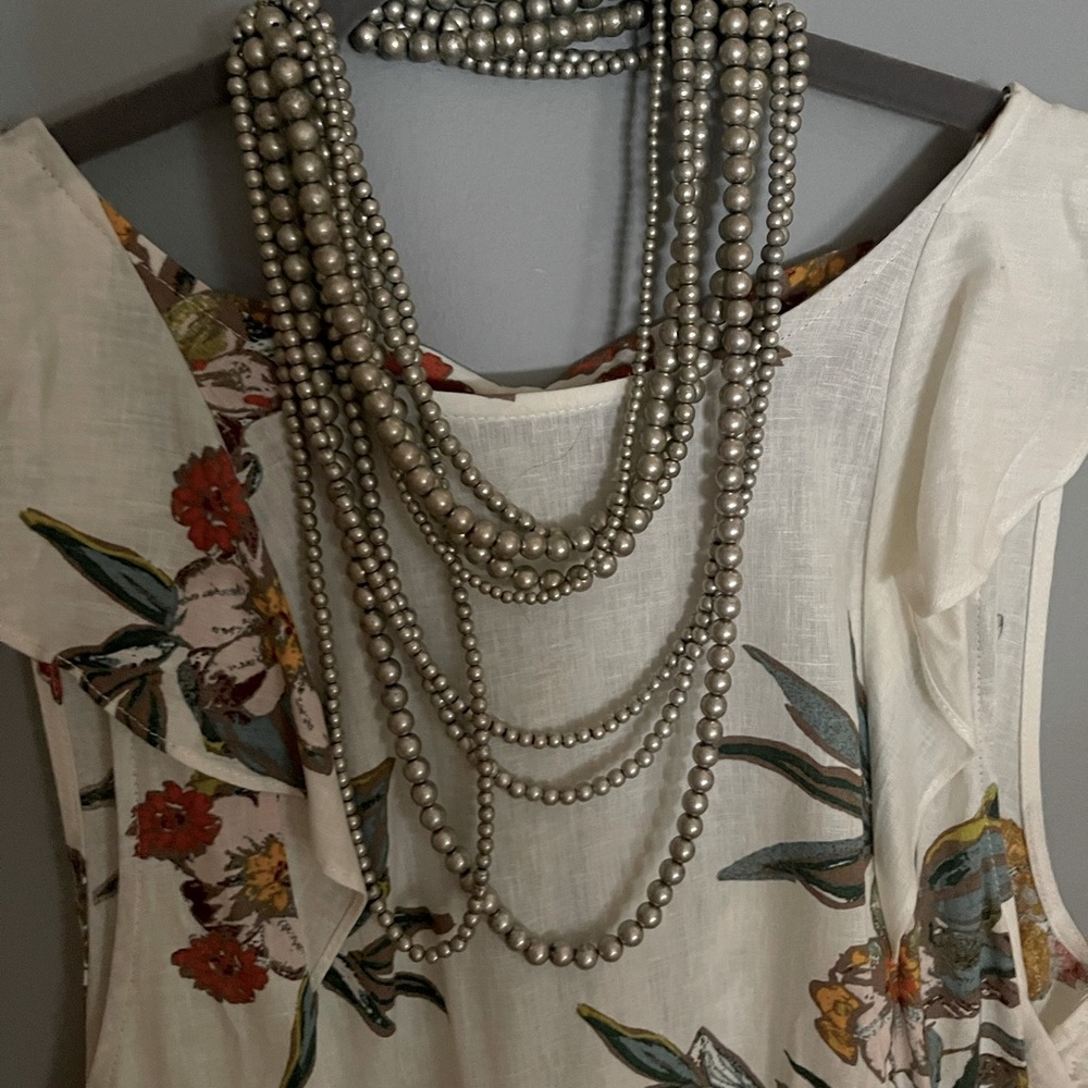 Gray Multi-Layered Pearls. Costume Jewelry Adjustable Length